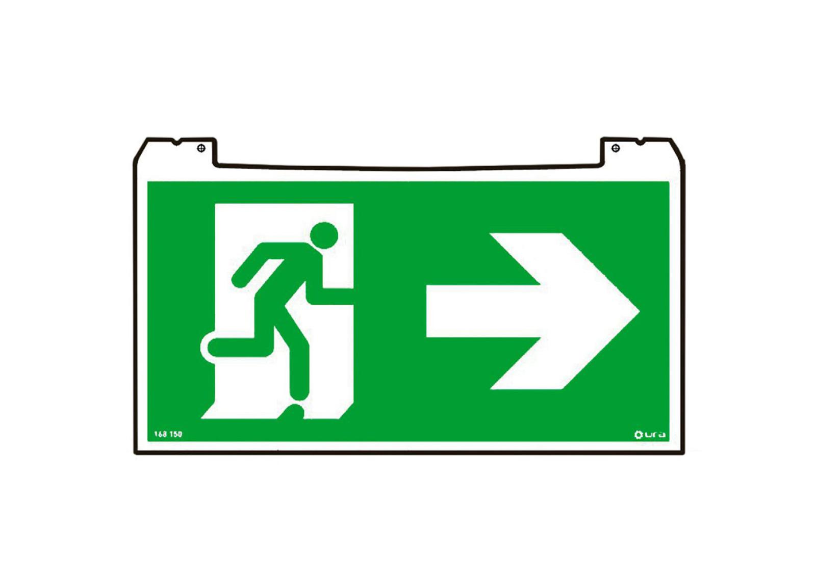 Porte-pictogramme réversible signalisation Évacuation Practice Evolution avec flèche horizontale Porte-pictogramme réversible signalisation Évacuation Practice Evolution avec flèche horizontale