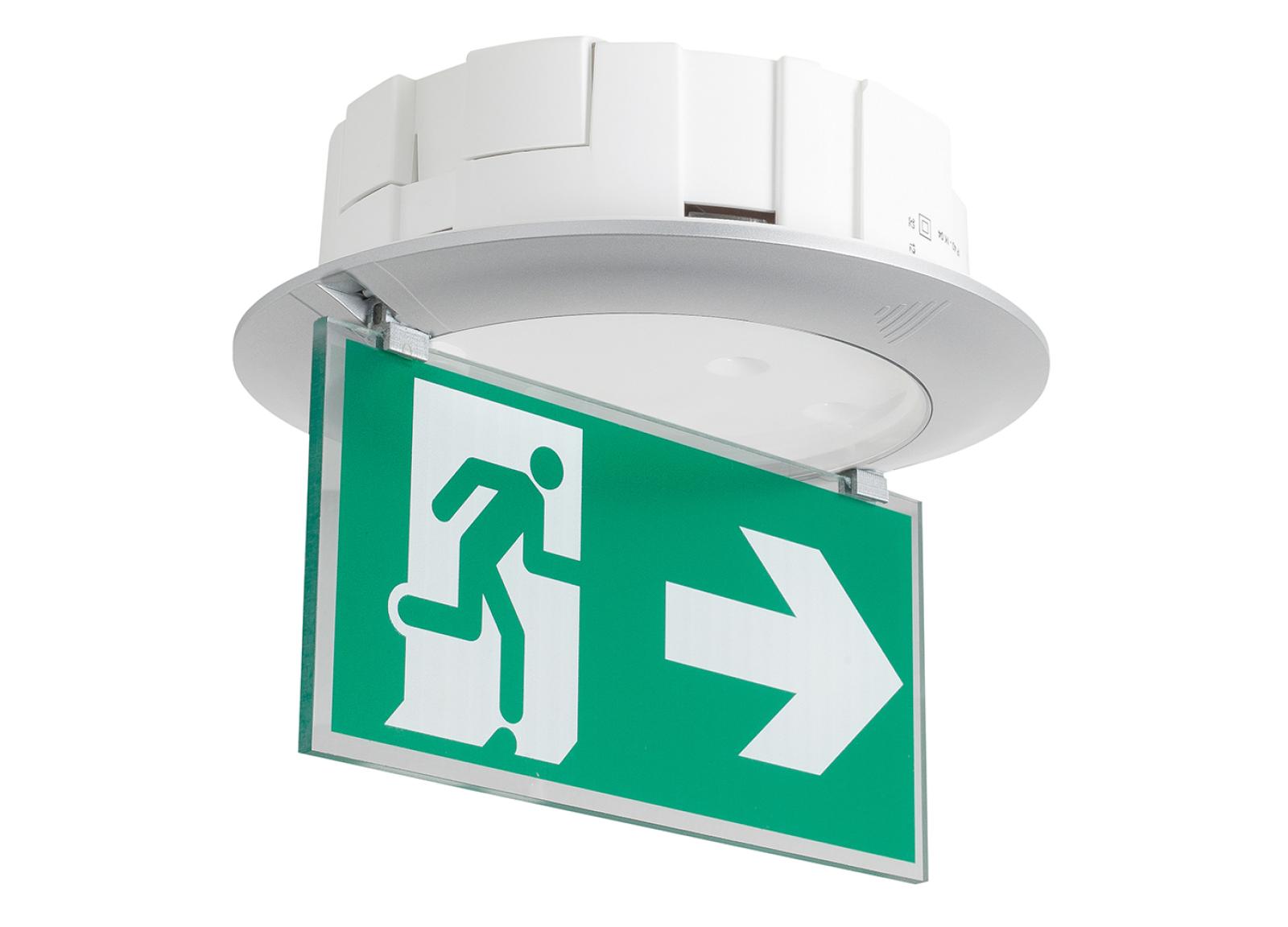 Porte-pictogramme signalisation Évacuation Practice Evolution avec flèche vers le bas