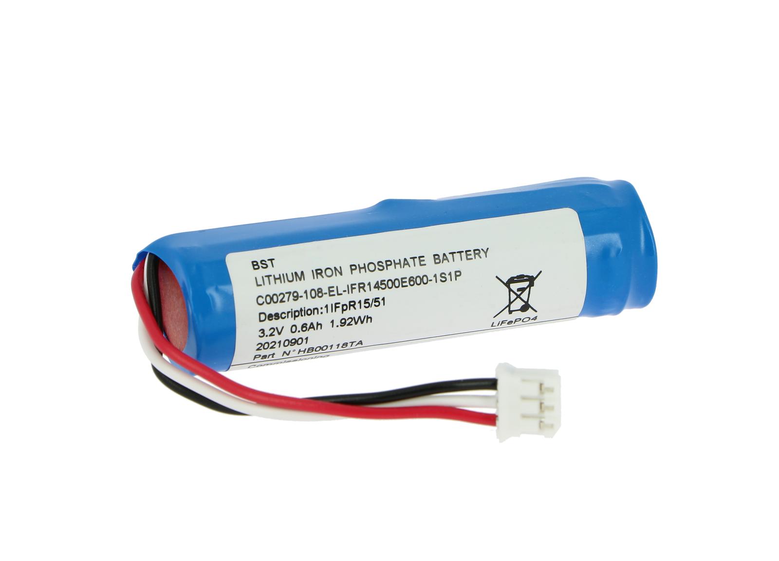 Batterie de remplacement LiFePO4 3,2V - 600mAh pour BAES évacuation, BAES+BAEH, BAEH et BAES+DBR Uralife V