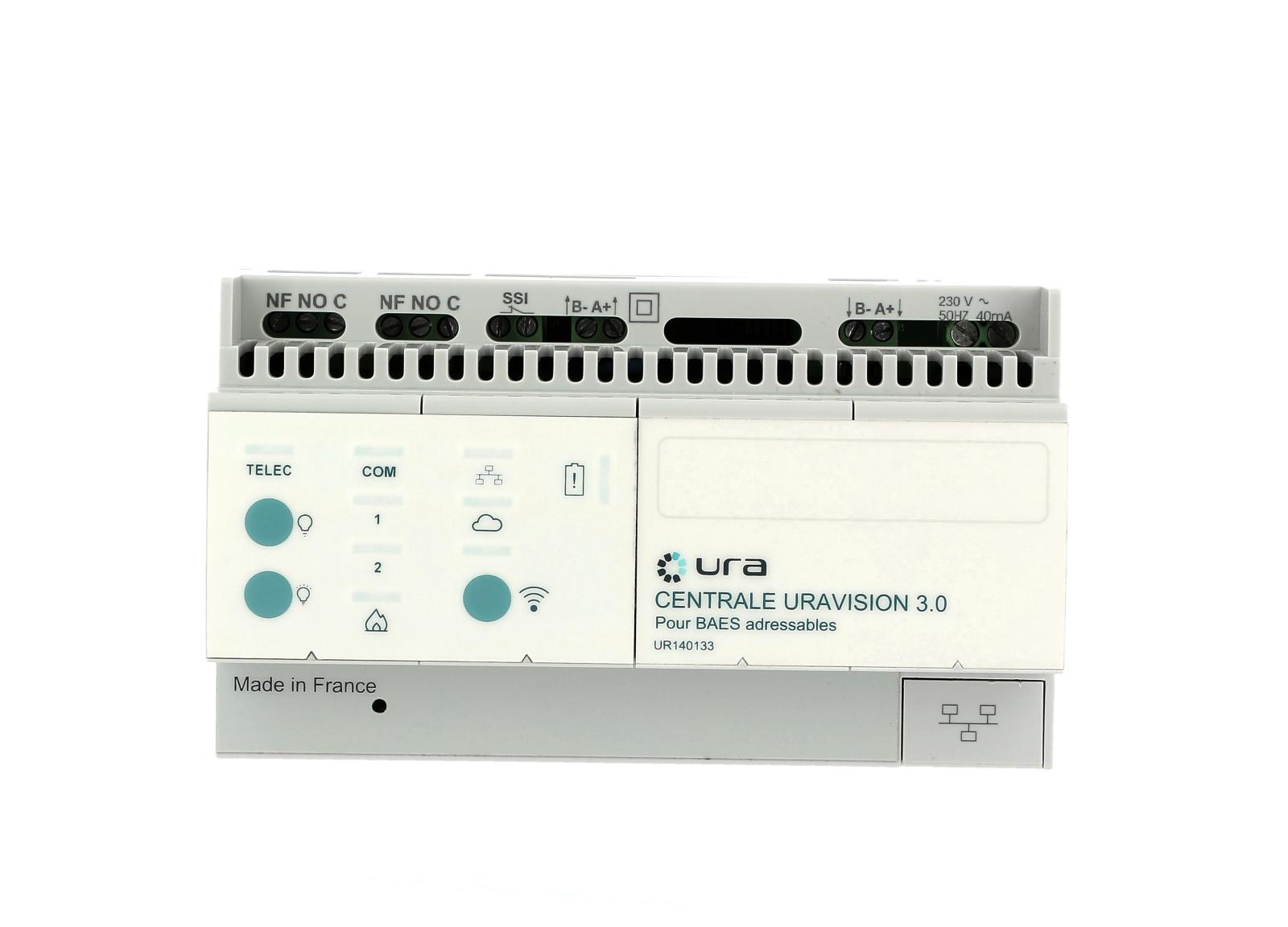 Centrale Uravision 2.0 avec webserveur integré pour BAES Adressable Uravision Centrale Uravision 2.0 avec webserveur integré pour BAES Adressable Uravision