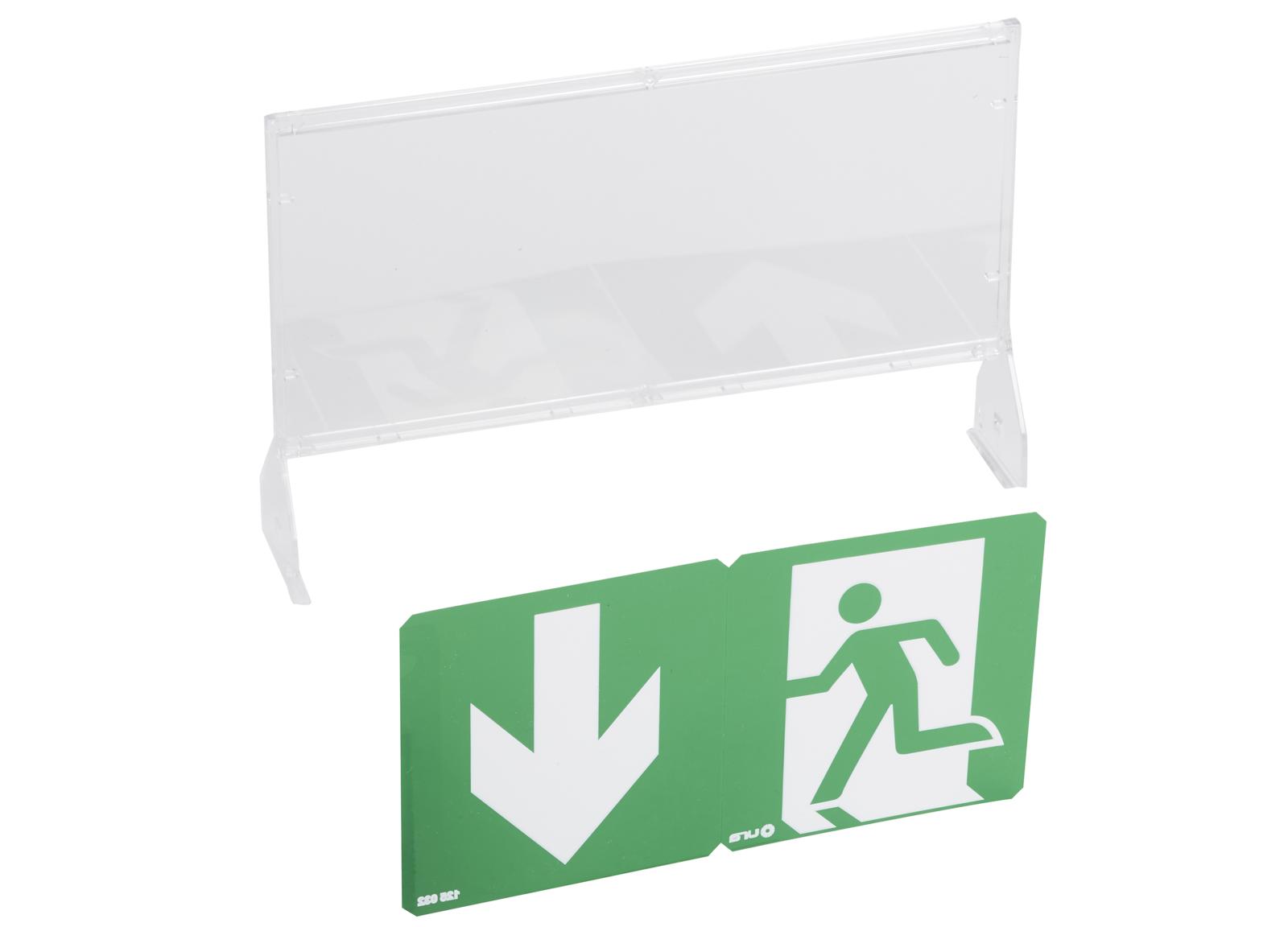 Porte pictogramme pour signalisation d'évacuation verticale pour BAES et LSC Uraone