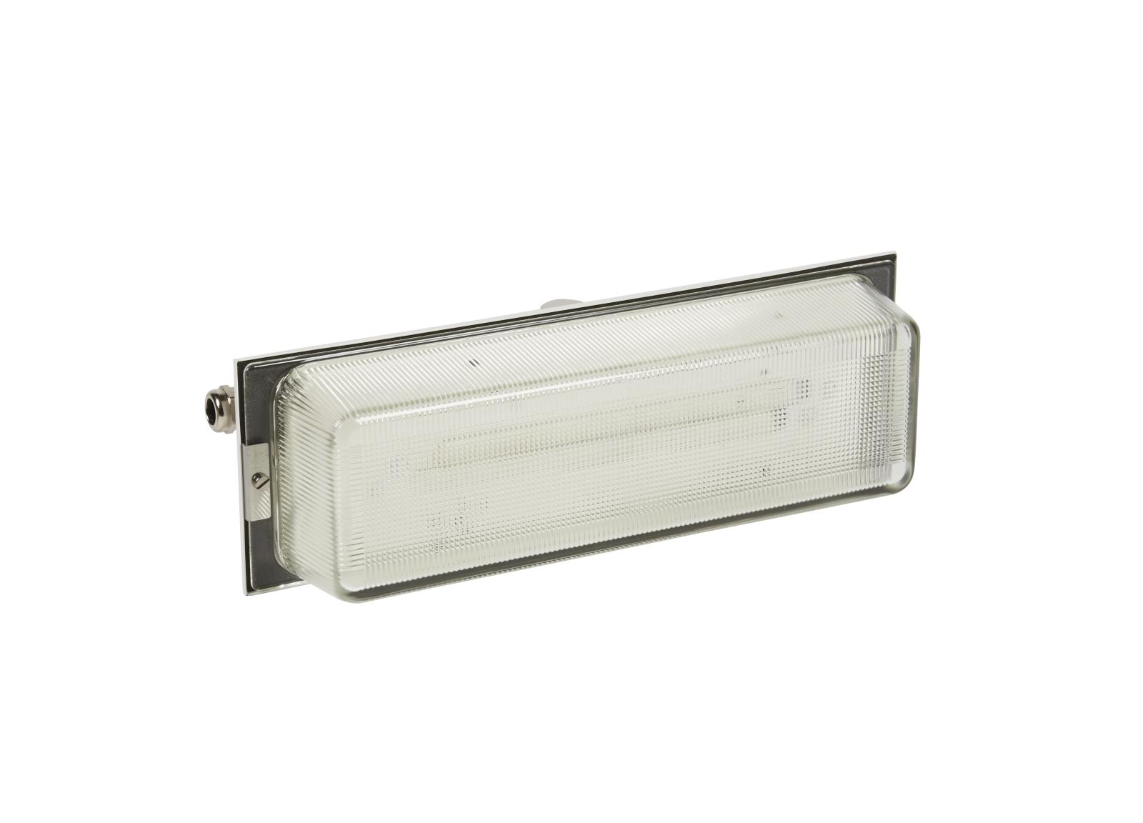 Luminaire pour Sources Centrales LSC d'ambiance 110V=/220V=/230V~ type tôle et verre IP66 IK04 flux 400lm Luminaire pour Sources Centrales LSC d'ambiance 110V=/220V=/230V~ type tôle et verre IP66 IK04 flux 400lm