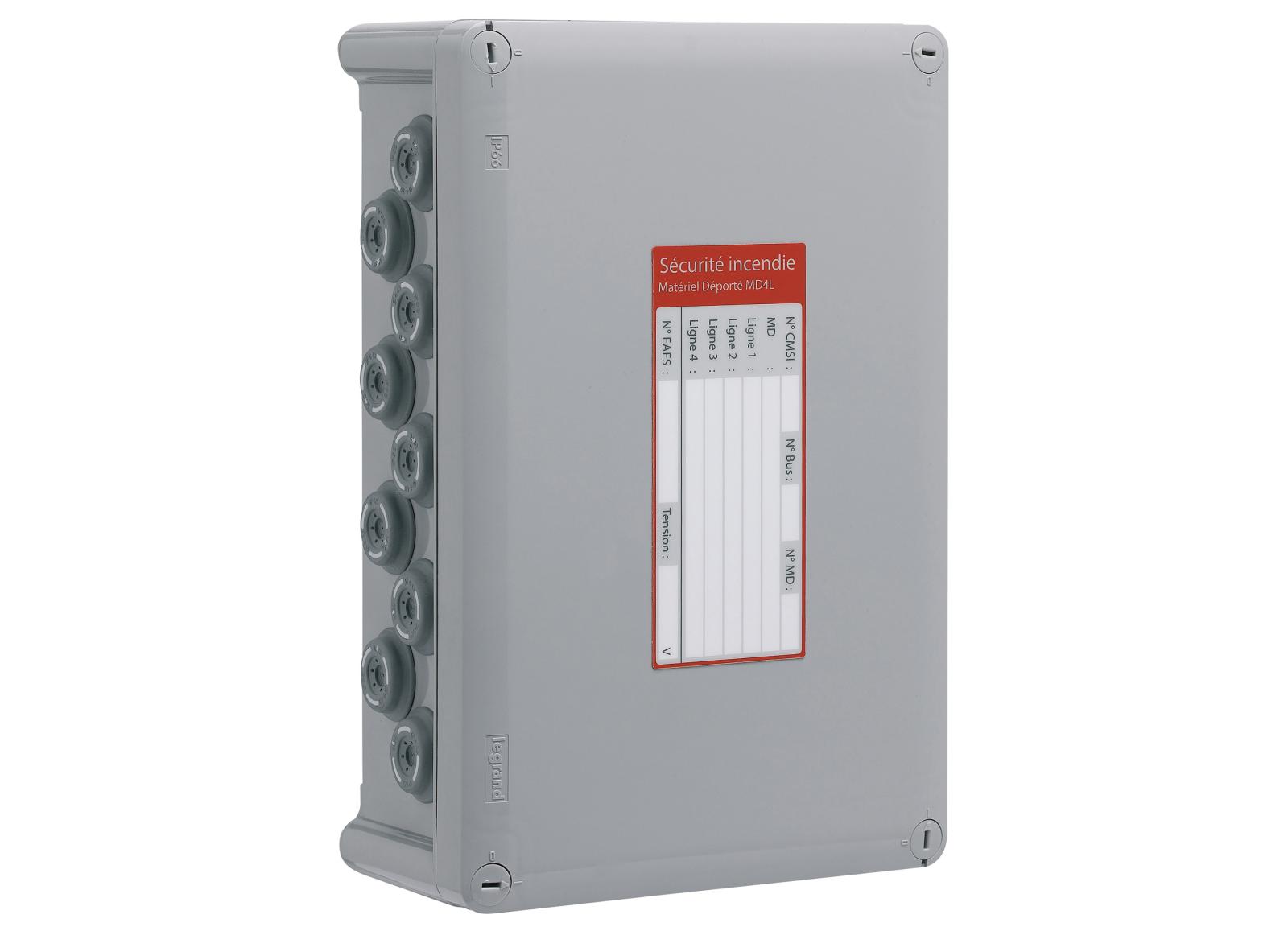 Boîtier de zone 4 lignes pour CMSI Adressable XL3 IP65 IK07 Boîtier de zone 4 lignes pour CMSI Adressable XL3 IP65 IK07