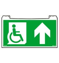 Porte-pictogramme signalisation Practice Evolution avec Personne à Mobilité Réduite PMR et flèche vers le haut