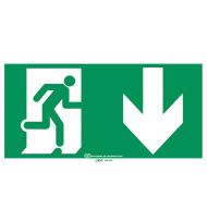 Pictogramme autocollant pour signalisation évacuation avec symbole flèche vers le bas