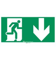 Pictogramme autocollant pour signalisation Évacuation avec symbole flèche vers le bas