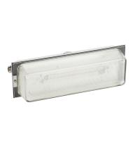 Luminaire pour Sources Centrales LSC d'évacuation 110V=/220V=/230V~ type tôle et verre IP66 IK04 flux 45lm